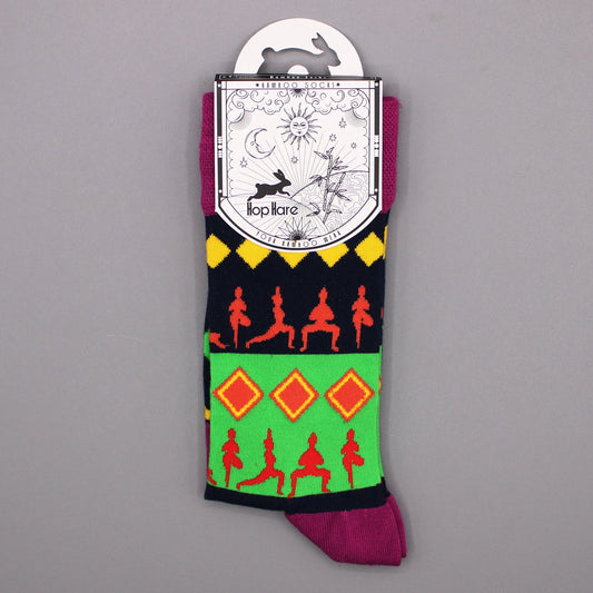 Hop Hare Bamboo Socks - Yoga Poses - Underground Allure