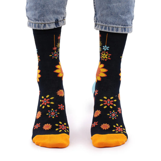 Hop Hare Bamboo Socks - Mandala Flowers - Underground Allure