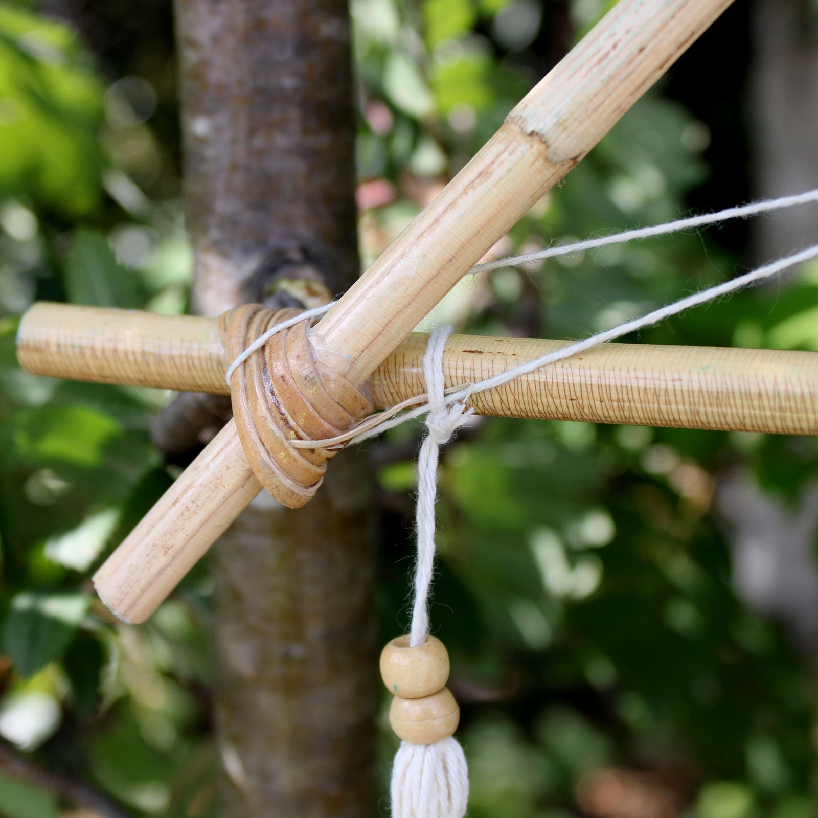 showing the quality of the joints of - Bali Dreamcatchers - Large Multi Pyramid