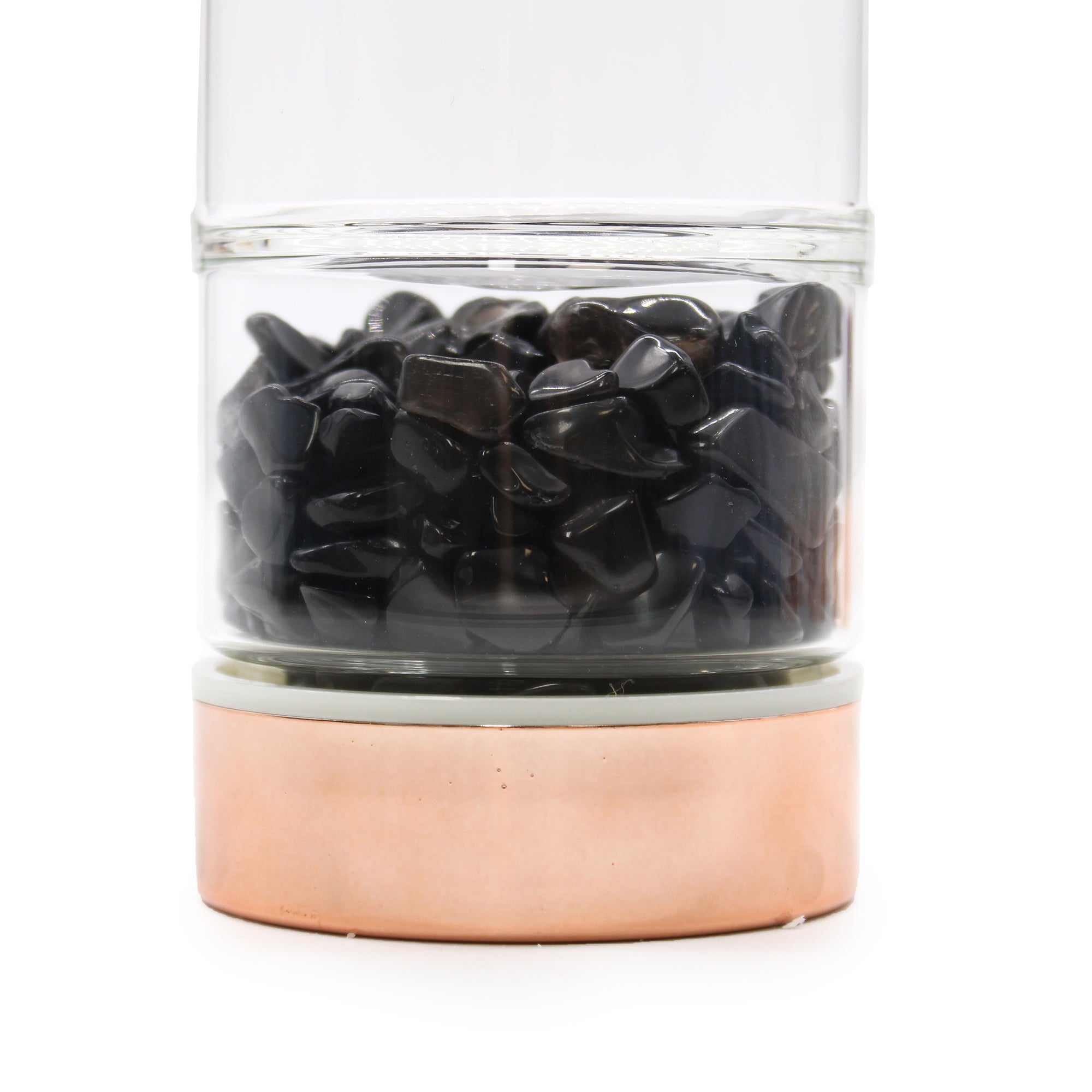 bottom view of Crystal Glass Tea Infuser Bottle - Onyx