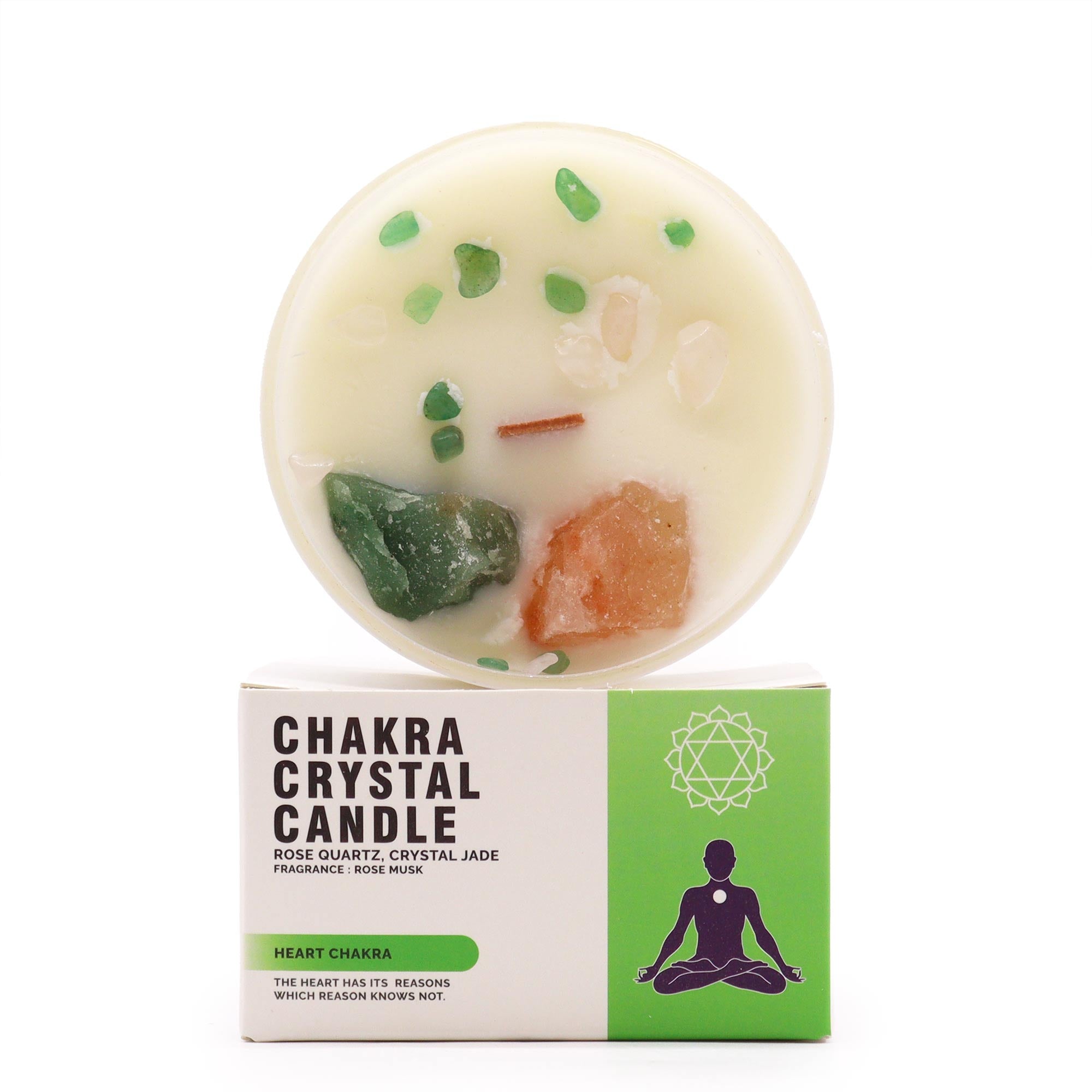 Chakra Crystal Candles - Heart Chakra with box