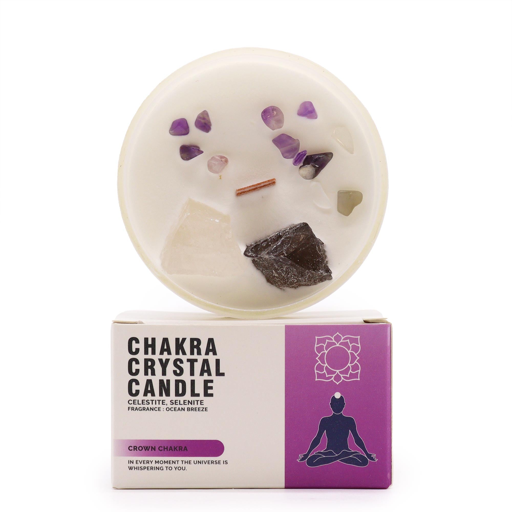 Chakra Crystal Candles - Crown Chakra with box