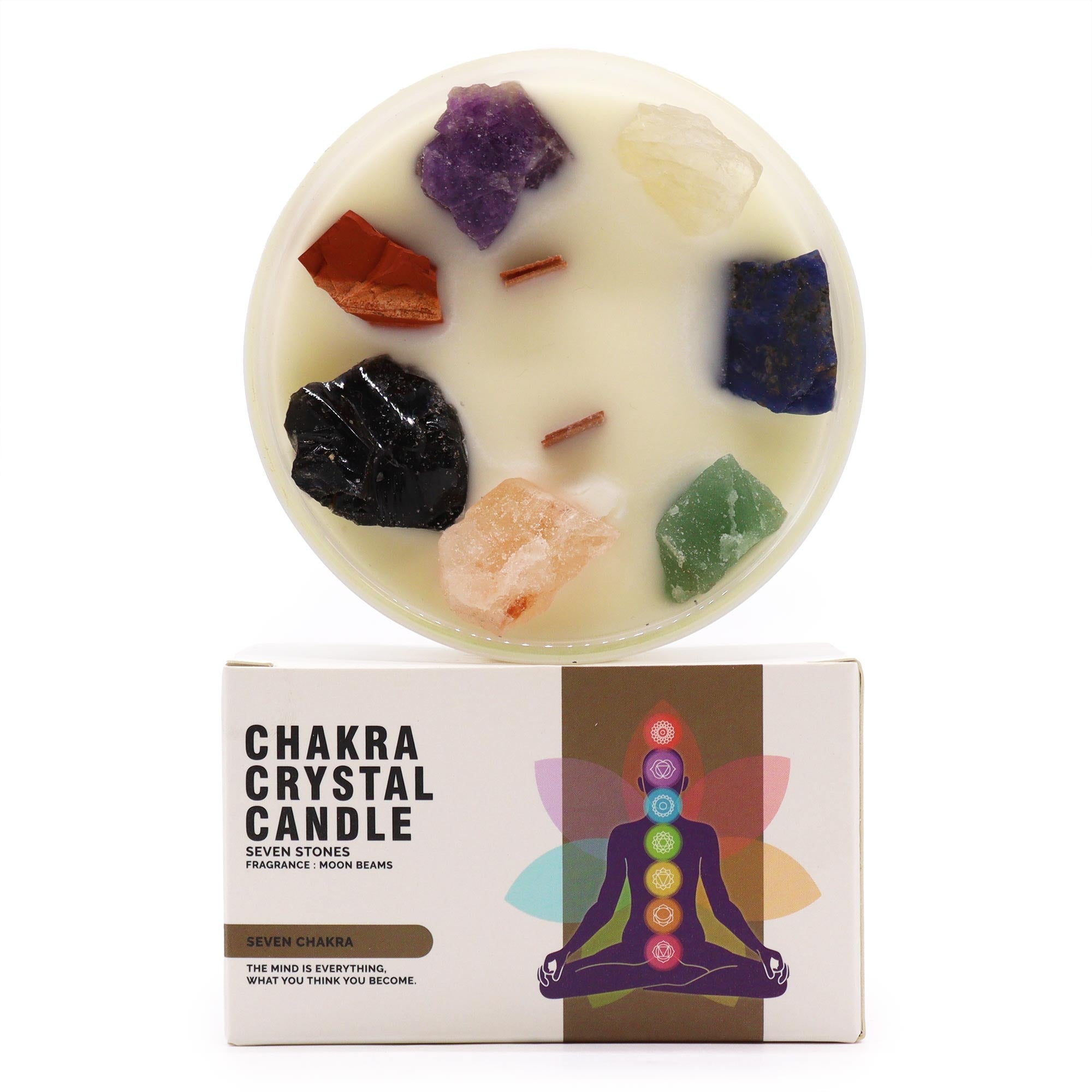 Large Chakra Crystal Candles - Seven Charkra and its box