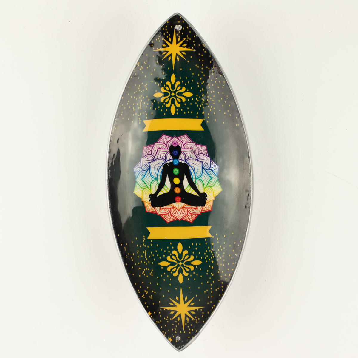 Chakra Mango Wood & Enamel Incense Bowl - 29cm
