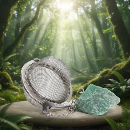 Raw Gemstone Crystal Tea Strainer – Green Aventurine - Underground Allure