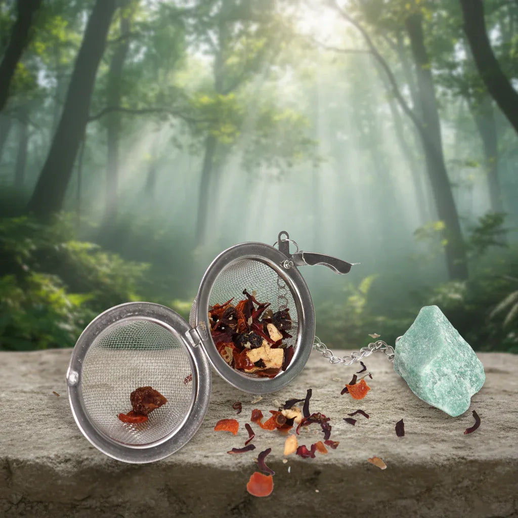 Raw Gemstone Crystal Tea Strainer – Green Aventurine - Underground Allure