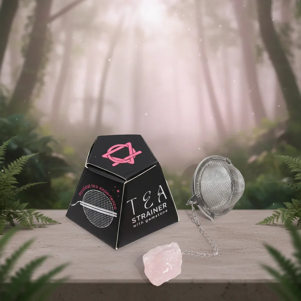 Raw Gemstone Crystal Tea Strainer – Rose Quartz - Underground Allure