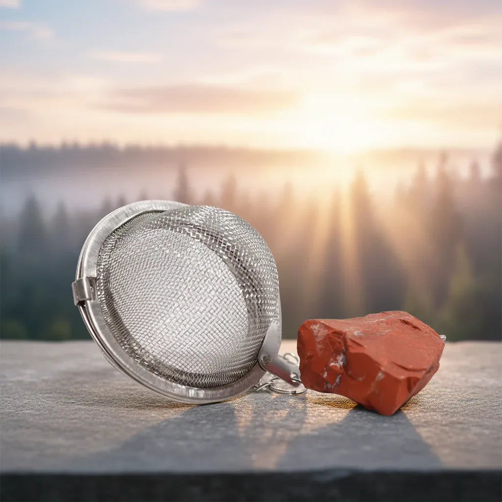 Raw Gemstone Crystal Tea Strainer – Red Jasper - Underground Allure
