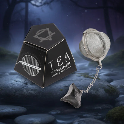 Raw Gemstone Crystal Tea Strainer – Black Obsidian - Underground Allure