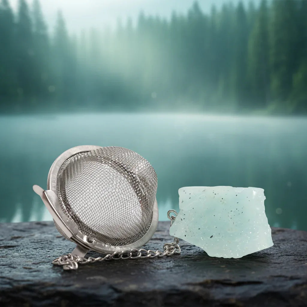 Raw Gemstone Crystal Tea Strainer – Aquamarine - Underground Allure