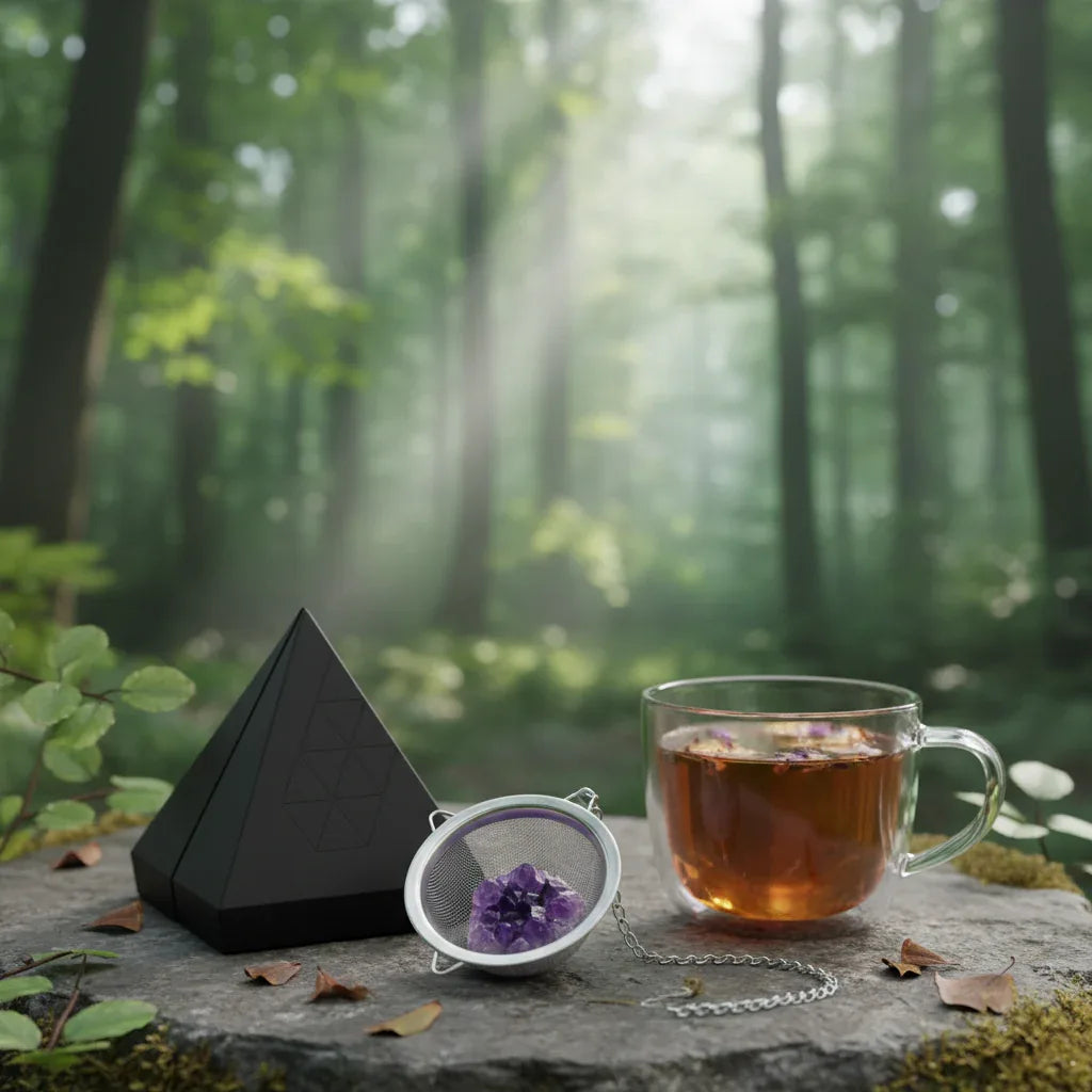 Raw Gemstone Crystal Tea Strainer – Amethyst Cluster - Underground Allure