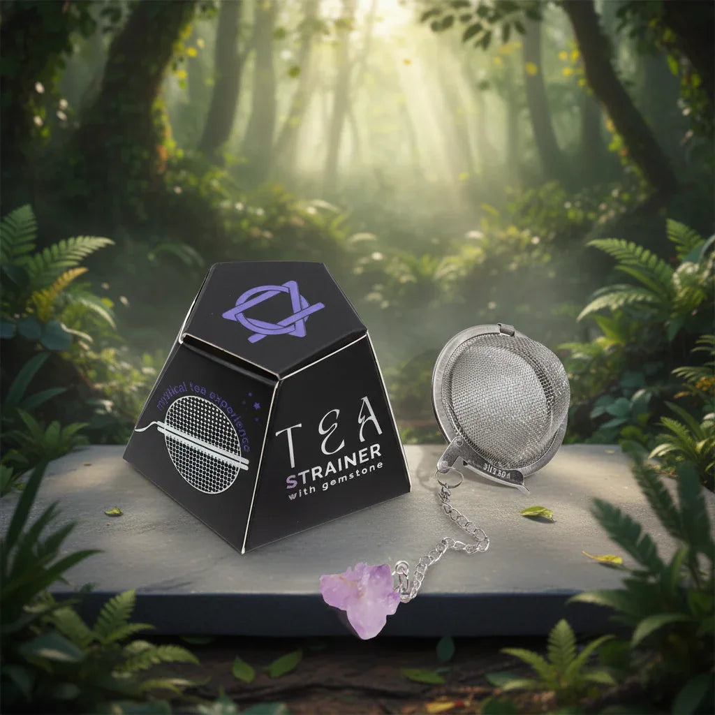 Raw Gemstone Crystal Tea Strainer – Amethyst Cluster - Underground Allure