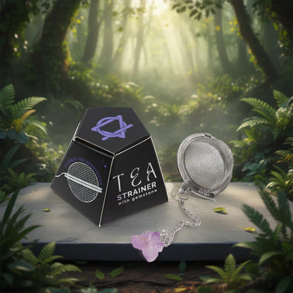 Raw Gemstone Crystal Tea Strainer – Amethyst Cluster - Underground Allure