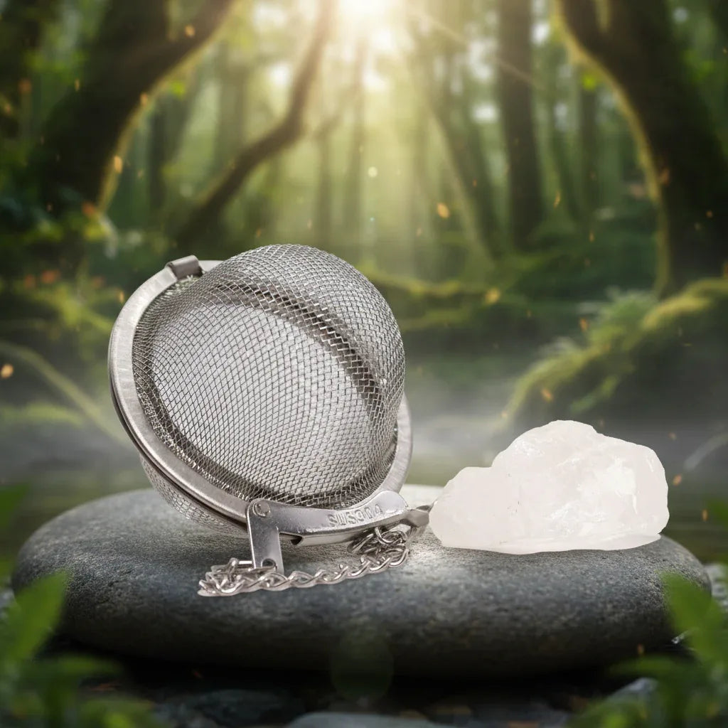 Raw Gemstone Crystal Tea Strainer – Rock Quartz - Underground Allure