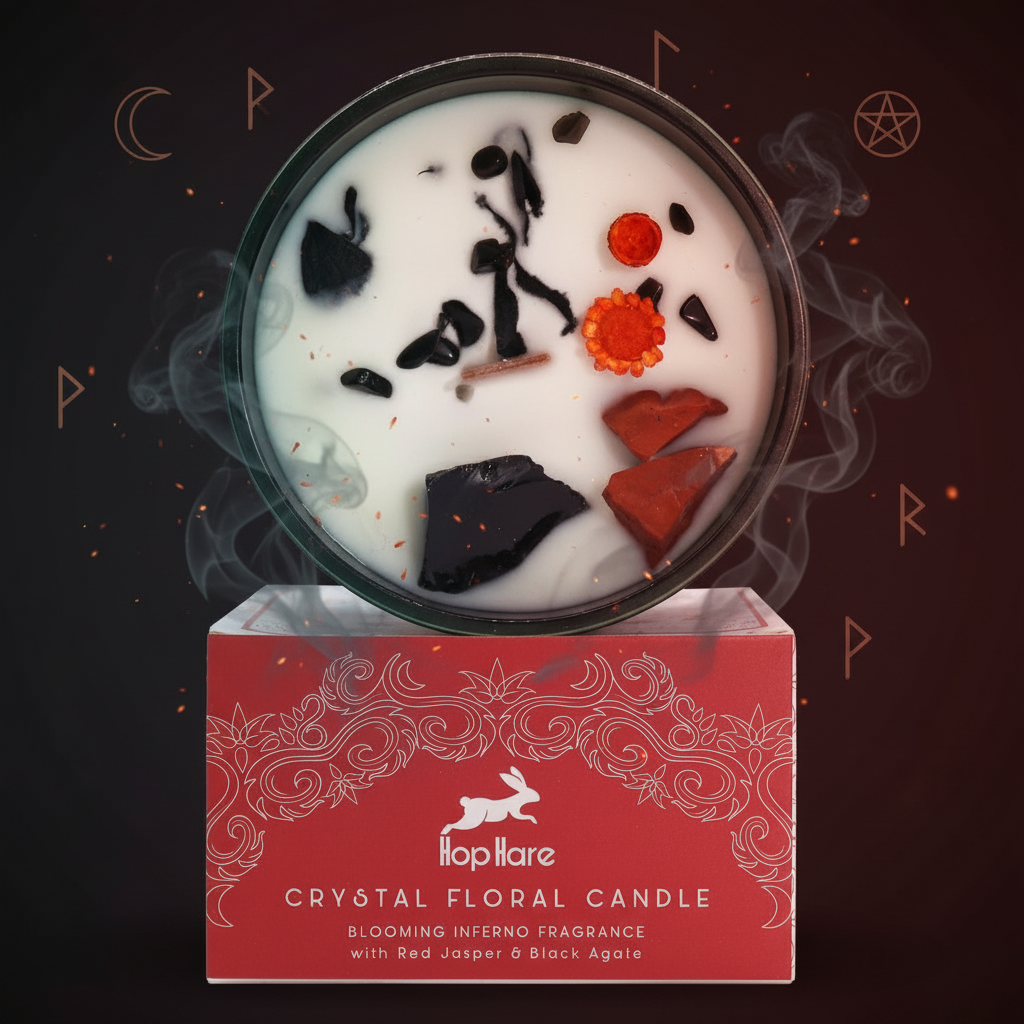Hop Hare Crystal Magic Flower Candle - The Devil