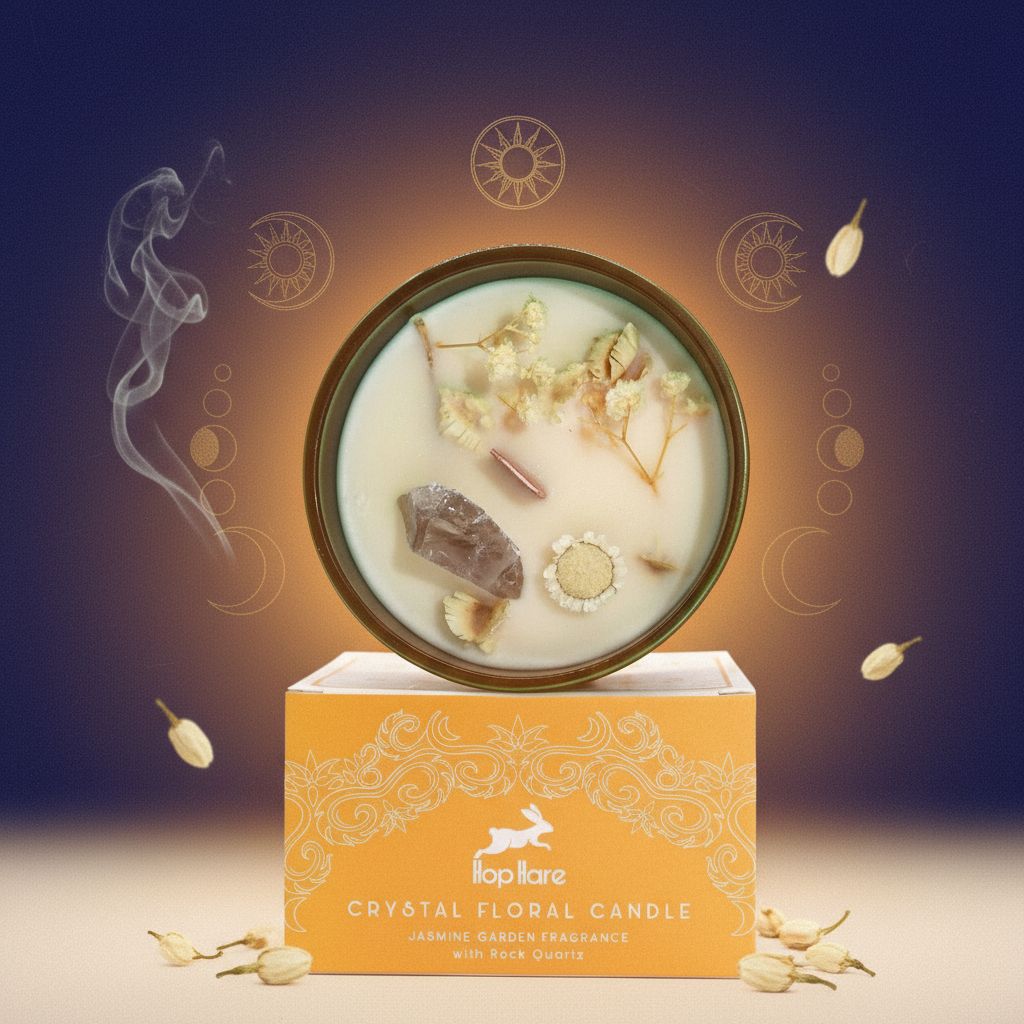 Hop Hare Crystal Magic Flower Candle - The Lion