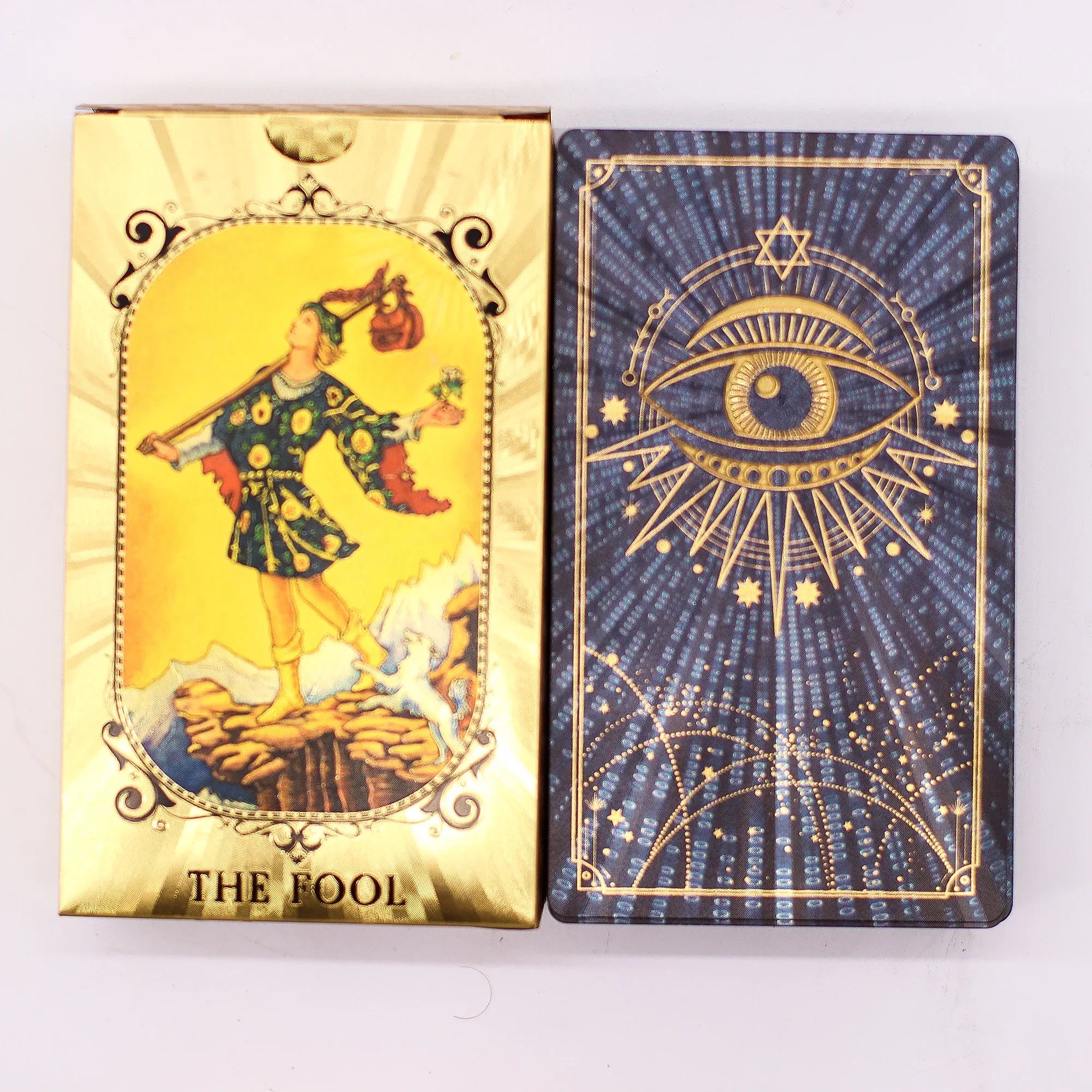 Blue & Gold Foil Tarot Card Set – All Seeing Eye | Underground Allure