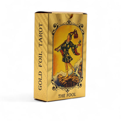 Blue & Gold Foil Tarot Card Set – All Seeing Eye (with Guidebook)
