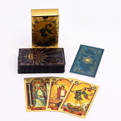Blue & Gold Foil Tarot Card Set – All Seeing Eye (with Guidebook)