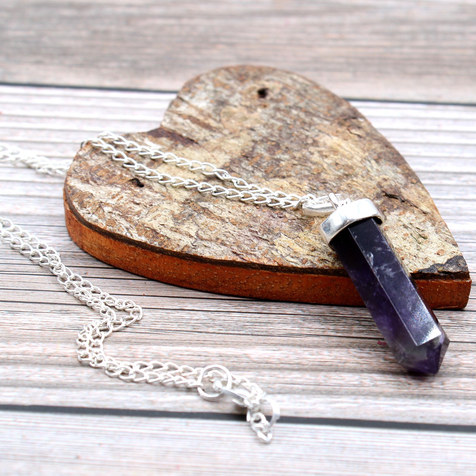 Gemstone Classic Point Pendant - Black Agate