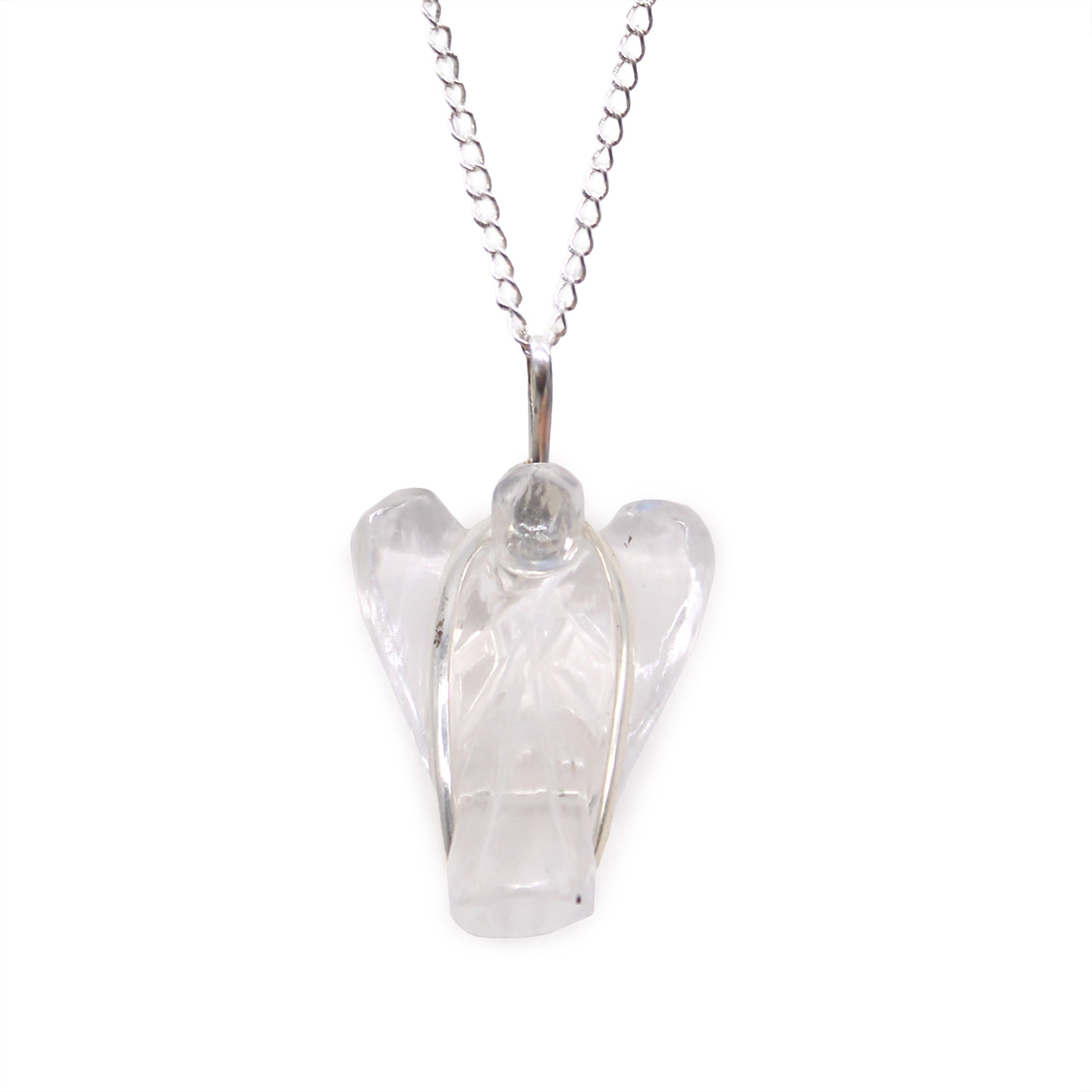 Gemstone Guardian Angel Pendant - Rock quartz