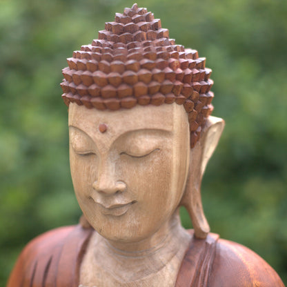 Buddha Statue Hand Carved - Meditation Figurine Essex UK