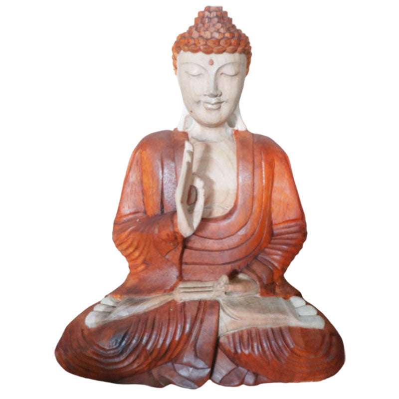 Buddha Statue Hand Carved - Meditation Figurine Essex UK
