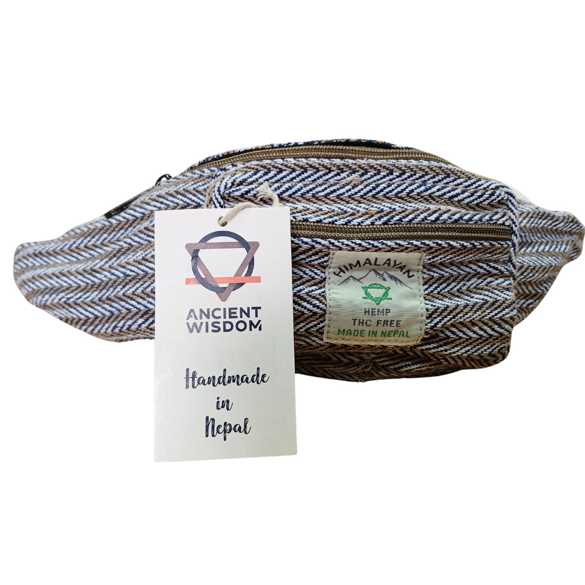 Textile product with 'Ancient Wisdom' label on a white background