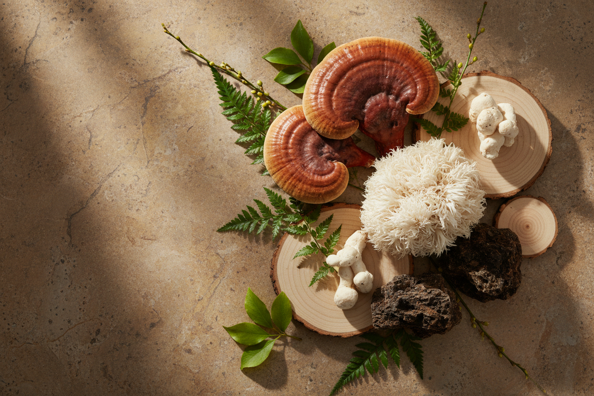 i am launching new mushroom supplement line and i like. a hero image for my banner
