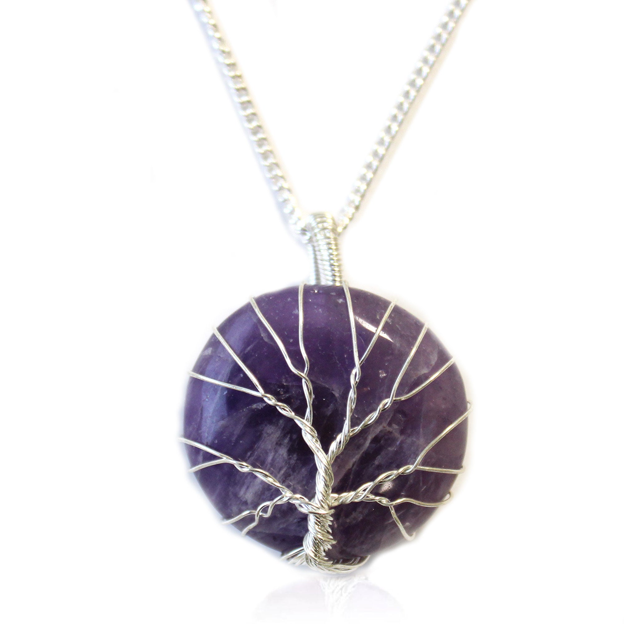 Swirl Wrapped Gemstone Necklace