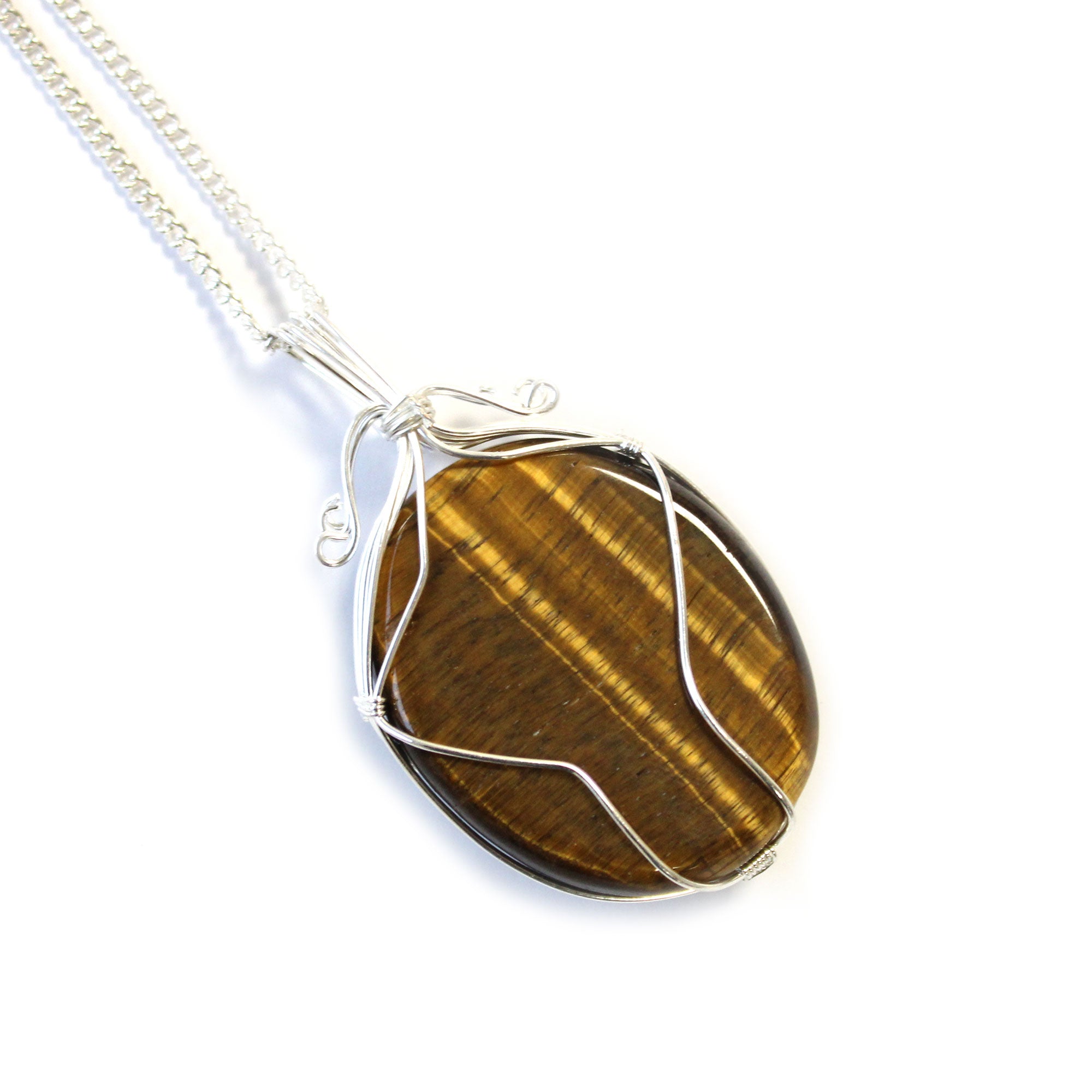 Swirl Wrapped Gemstone Necklace