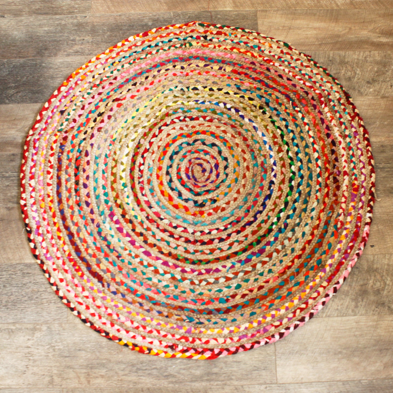 Round Jute and Recycled Cotton Rugs