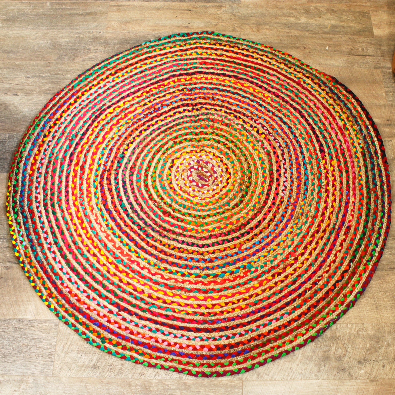 Round Jute and Recycled Cotton Rugs