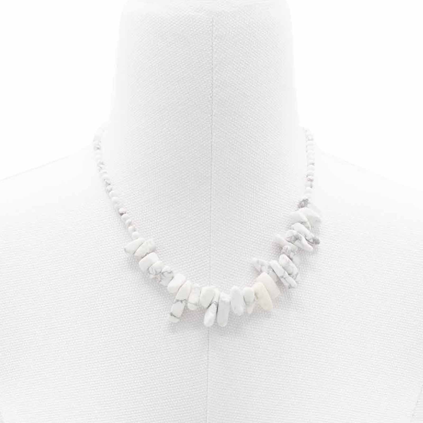 Longstone Gem Necklace - White Jasper