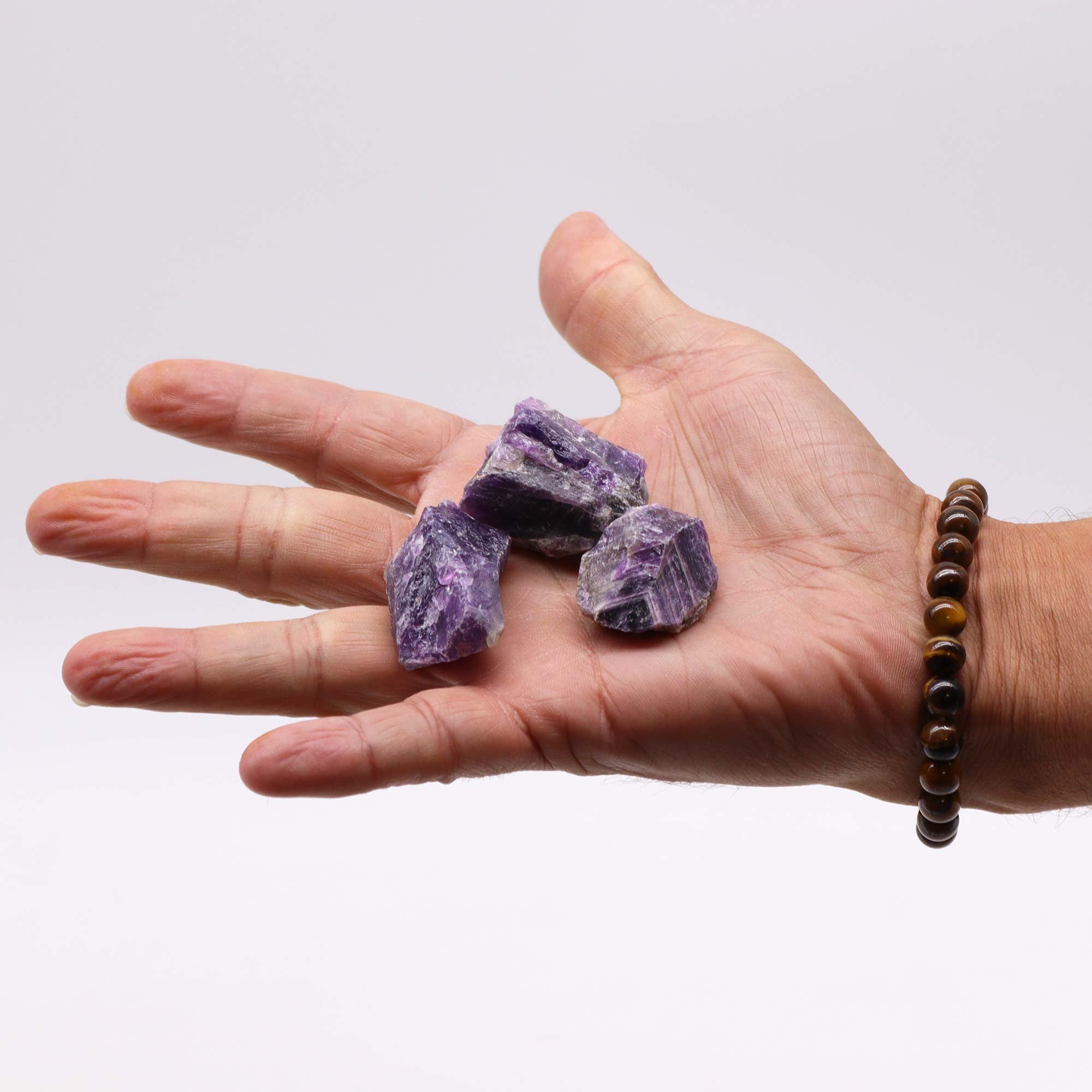 holding in a hand Raw Crystals (500gm) - Amethyst