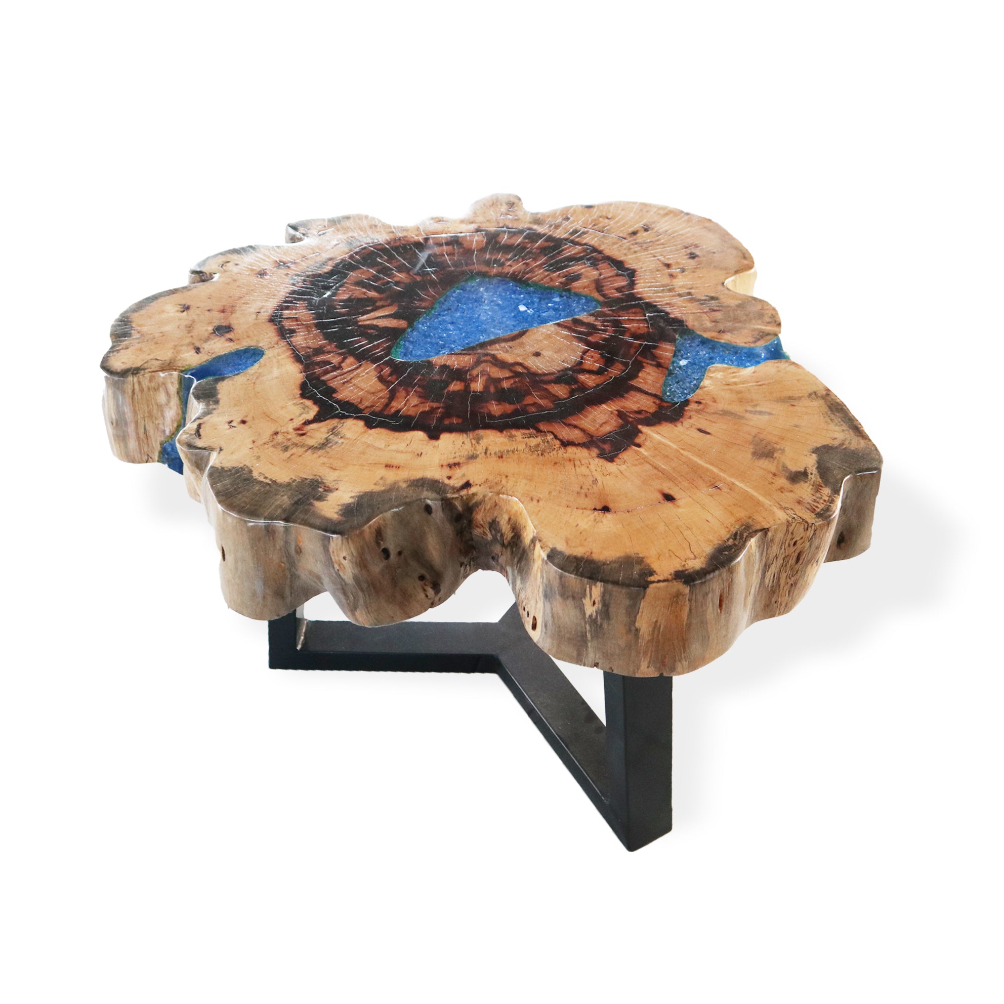 Tamarind and Resin Coffee Table - Aqua