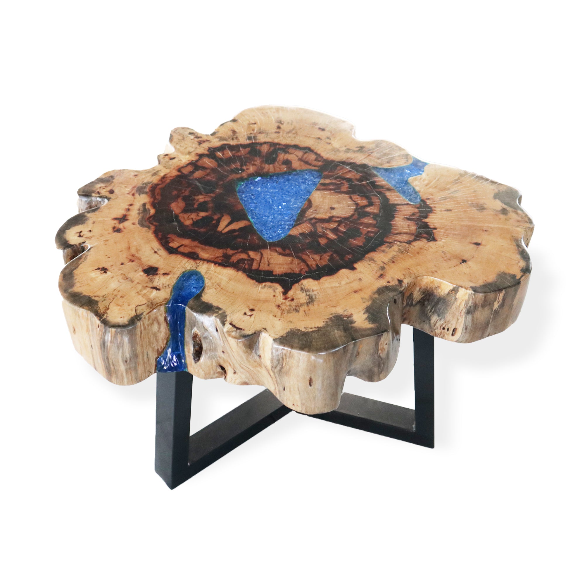 Tamarind and Resin Coffee Table - Aqua