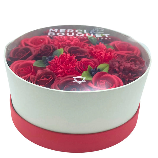 Soap Flower Gift Round Box – Classic Red Roses | Handmade & Cruelty-Free - Underground Allure