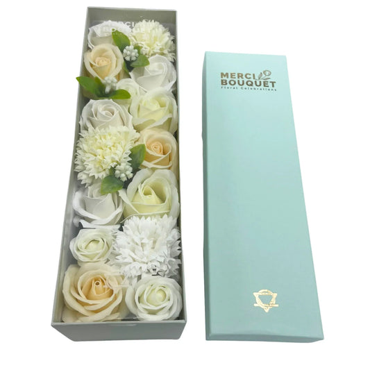 Soap Flowers Long Gift Box – Spring Celebrations (Yellow & Greens) | Handmade & Cruelty-Free - Underground Allure