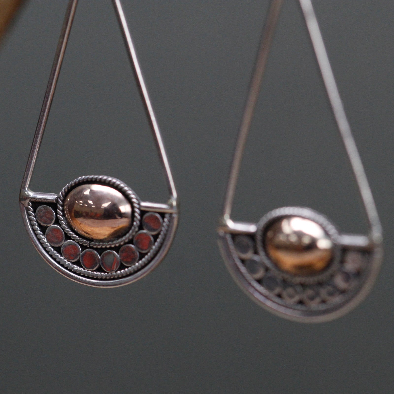 Silver & Gold Earring - Luna Balance Specifications: - Height with Drop: 3.2cm - Fitting: Hook - Metal: 18k Gold & 925 Silver - Weight: 3 grams (combined)