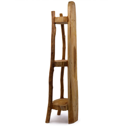 Natural Teak Corner Unit 3 Shelves