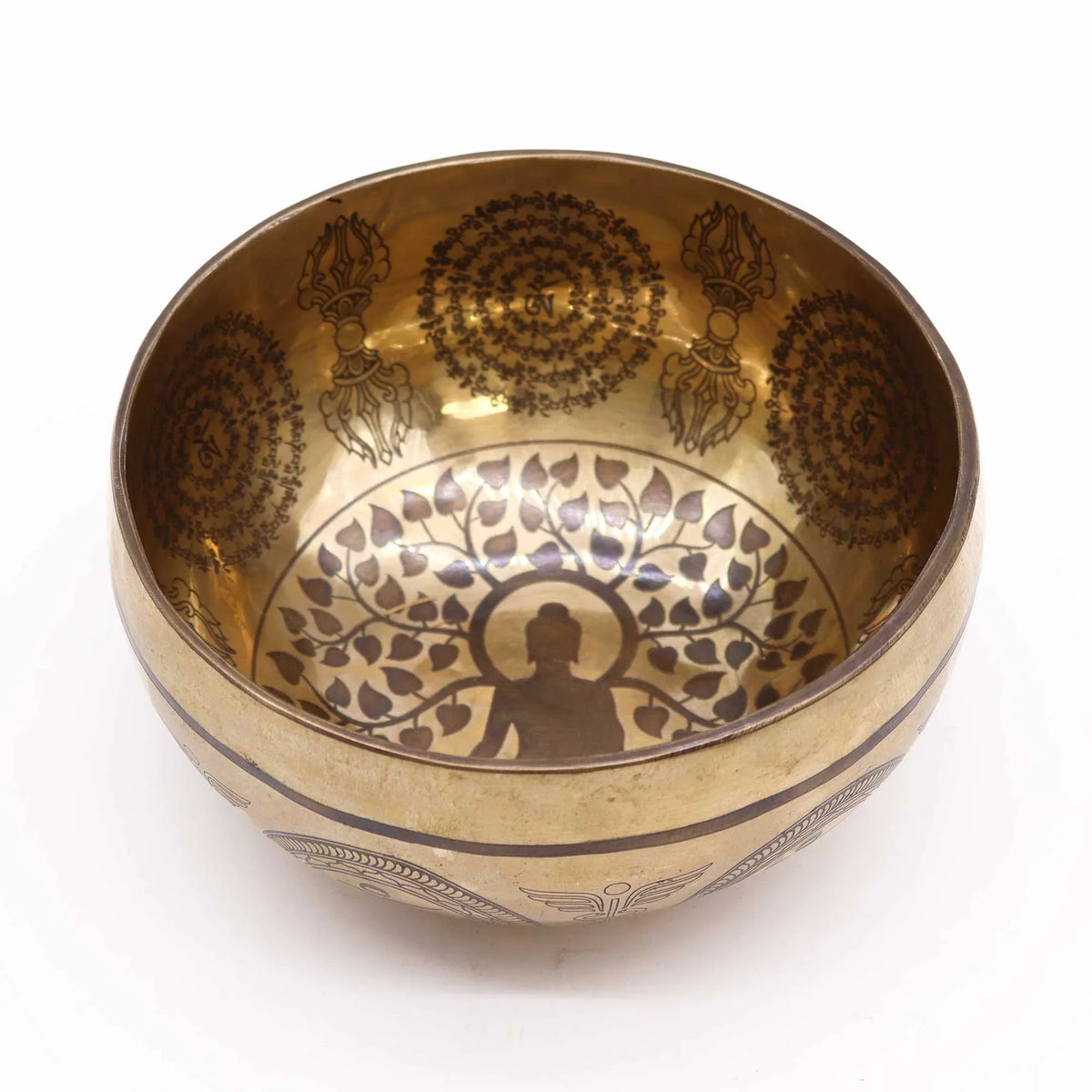 Tibetan Healing Engraved Bowl - Bodhi Tree Buddha - Underground Allure
