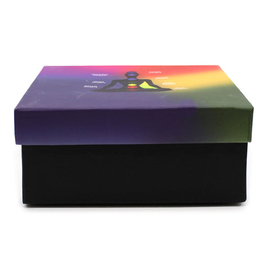 box of Lrg Buddha Singing Bowl Set- Black/Orange 14cm