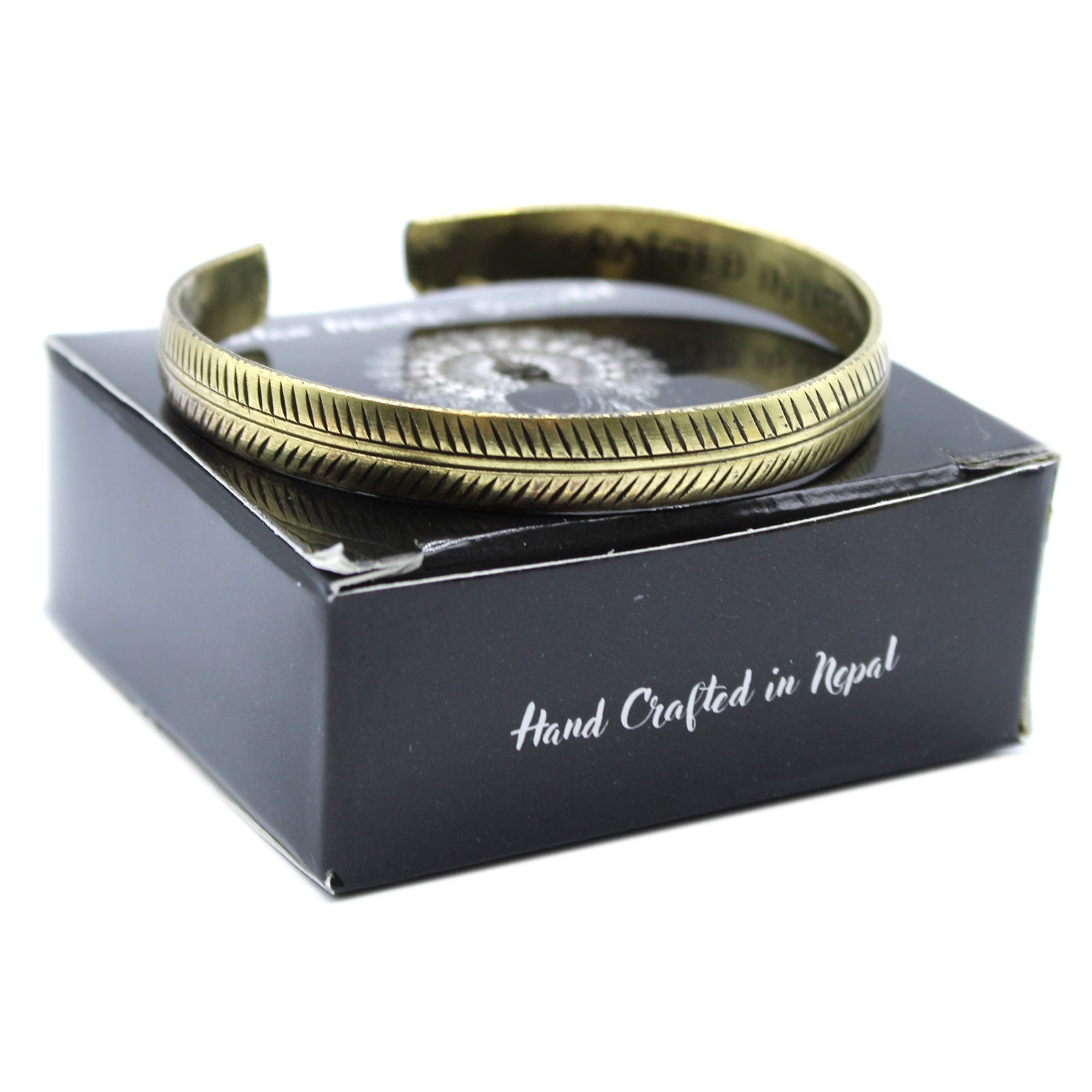 gift box for Brass Tibetan Bracelet - Slim Tribal Leaf