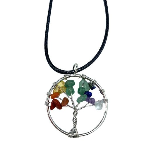 Tree of Life Pendant - Chakra stones