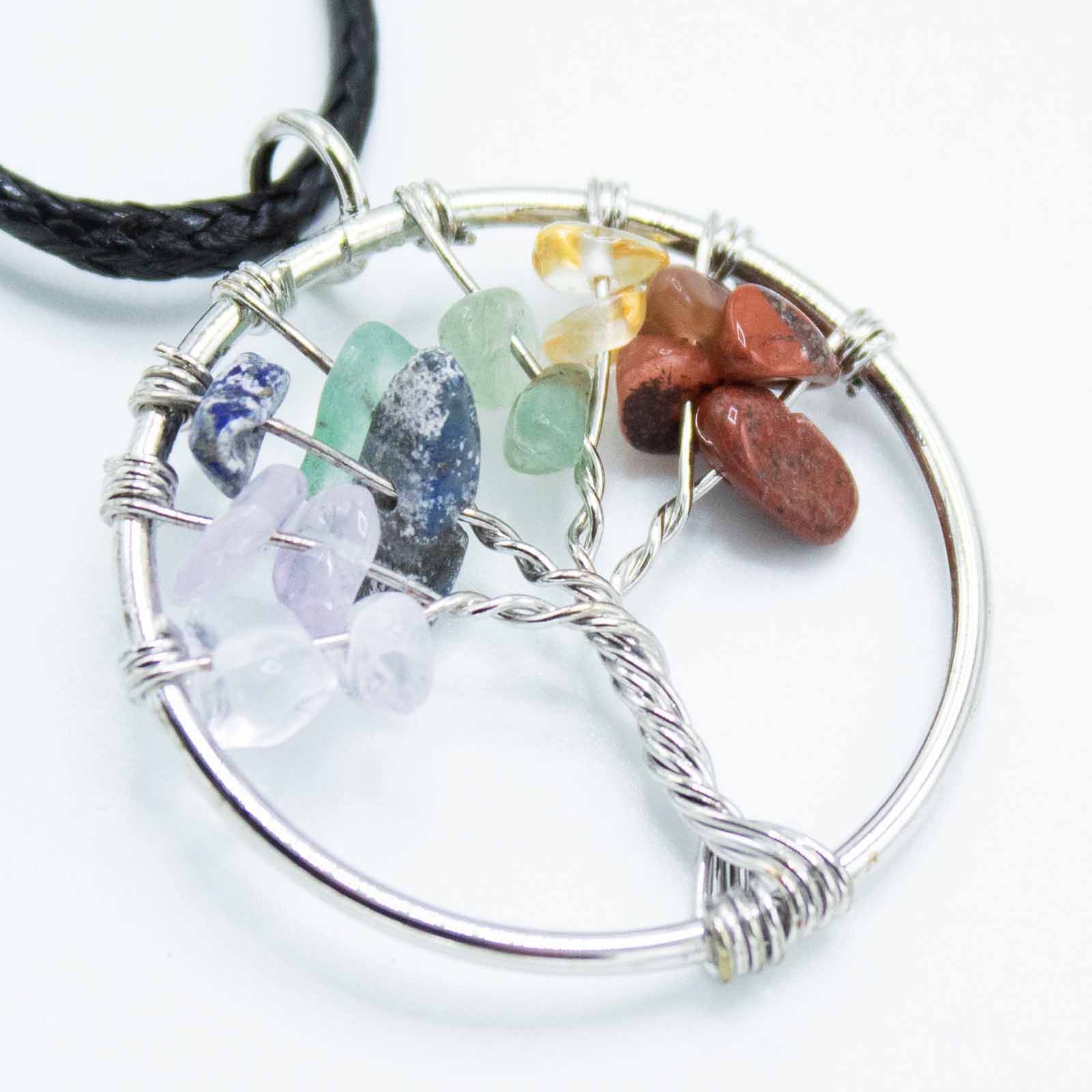 close up Tree of Life Pendant - Chakra