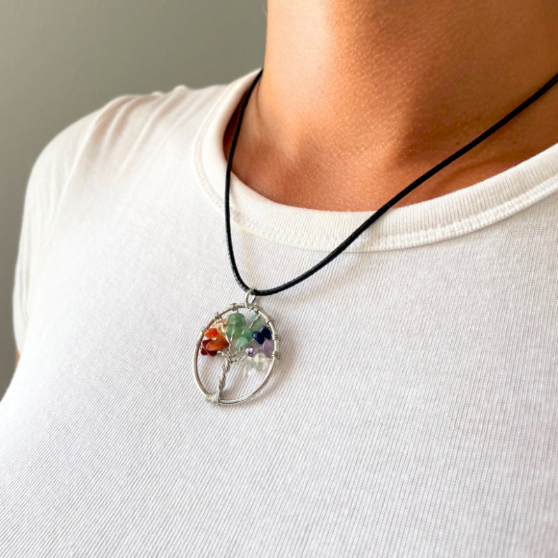 hanging around a neck - Tree of Life Pendant - Chakra