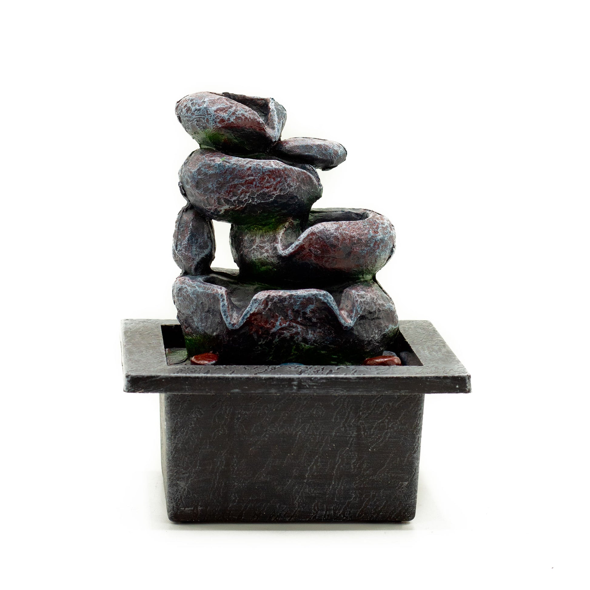 Tabletop Water Feature - 20cm - Cascading Pots on a white background